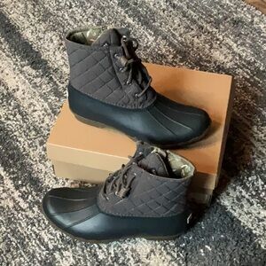 Quilted Black Ankle Boots